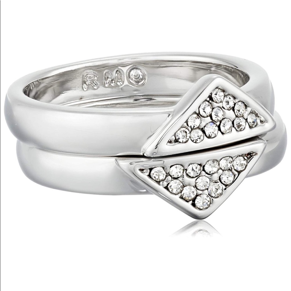 NWOT Caged Stud Two Triangle Band Stackable Ring